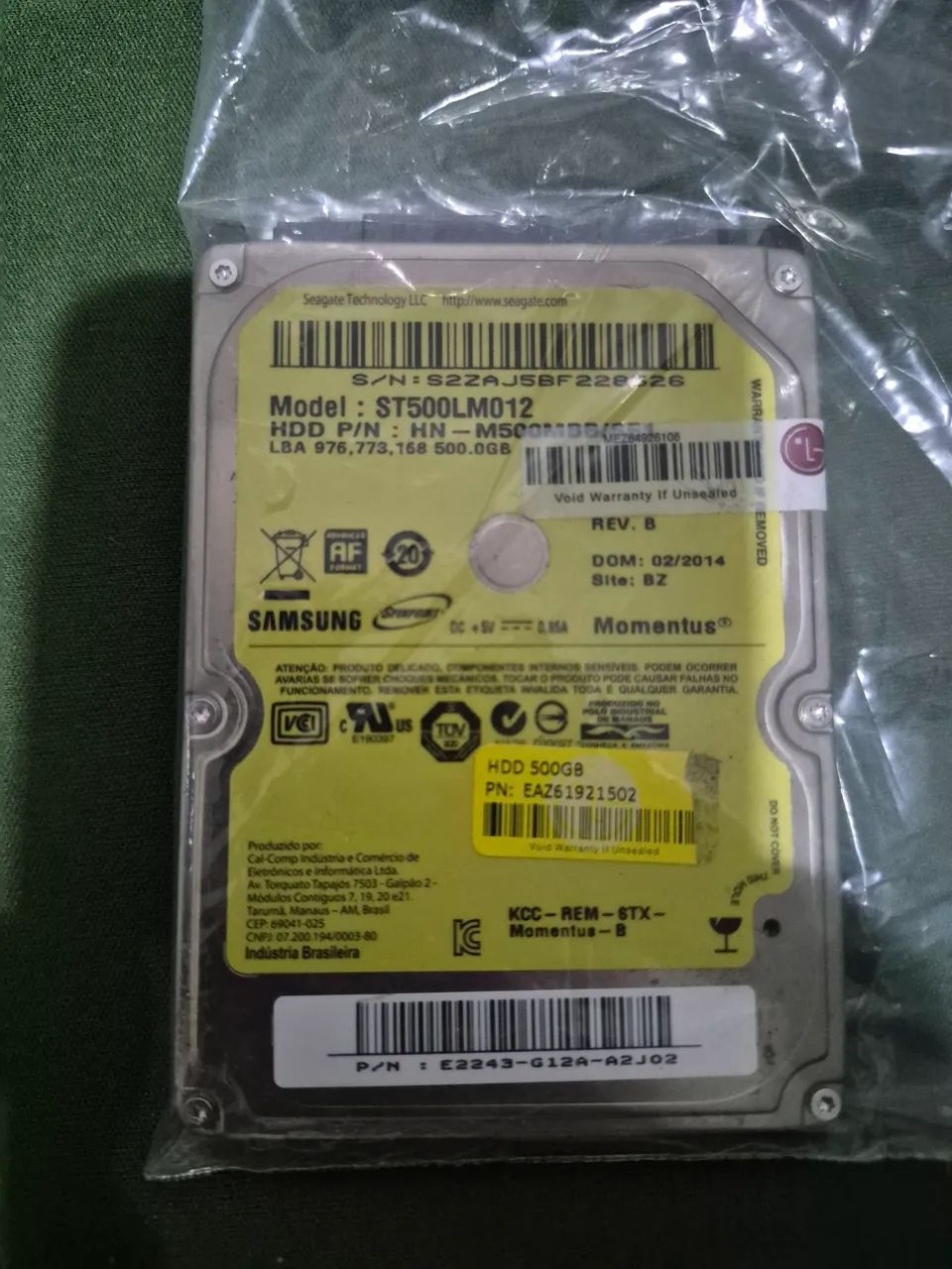 HD SATA SAMSUNG 500Gb 2,5"