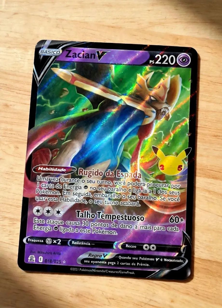 carta Zacian V card de Pokémon rara baratoo - Foto 3