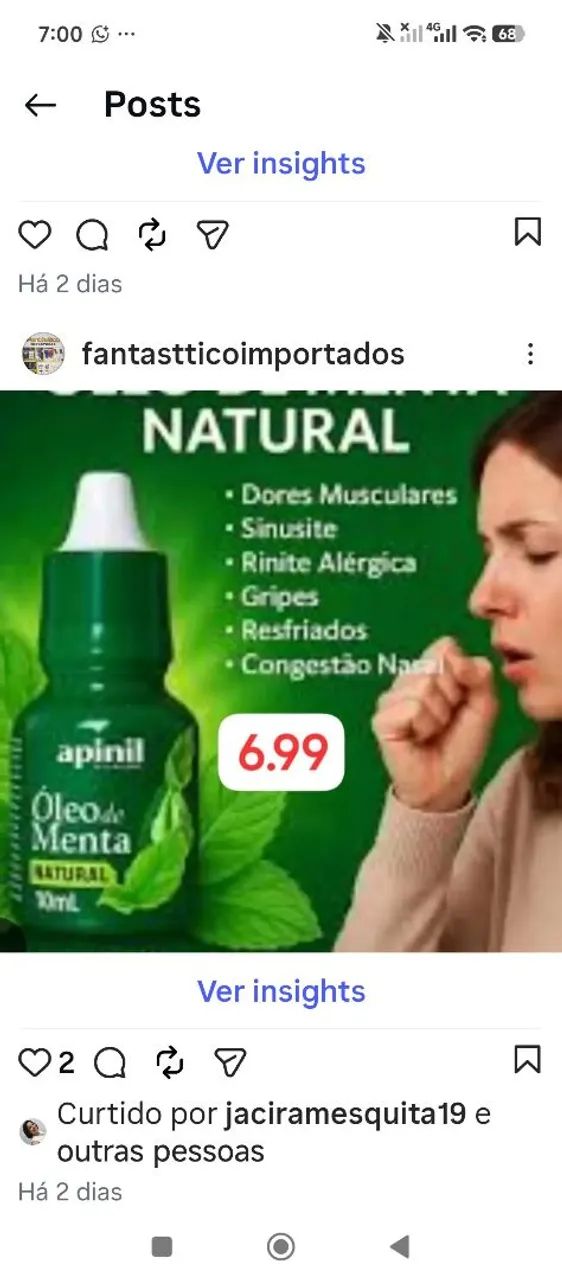 Óleo de menta Natural 