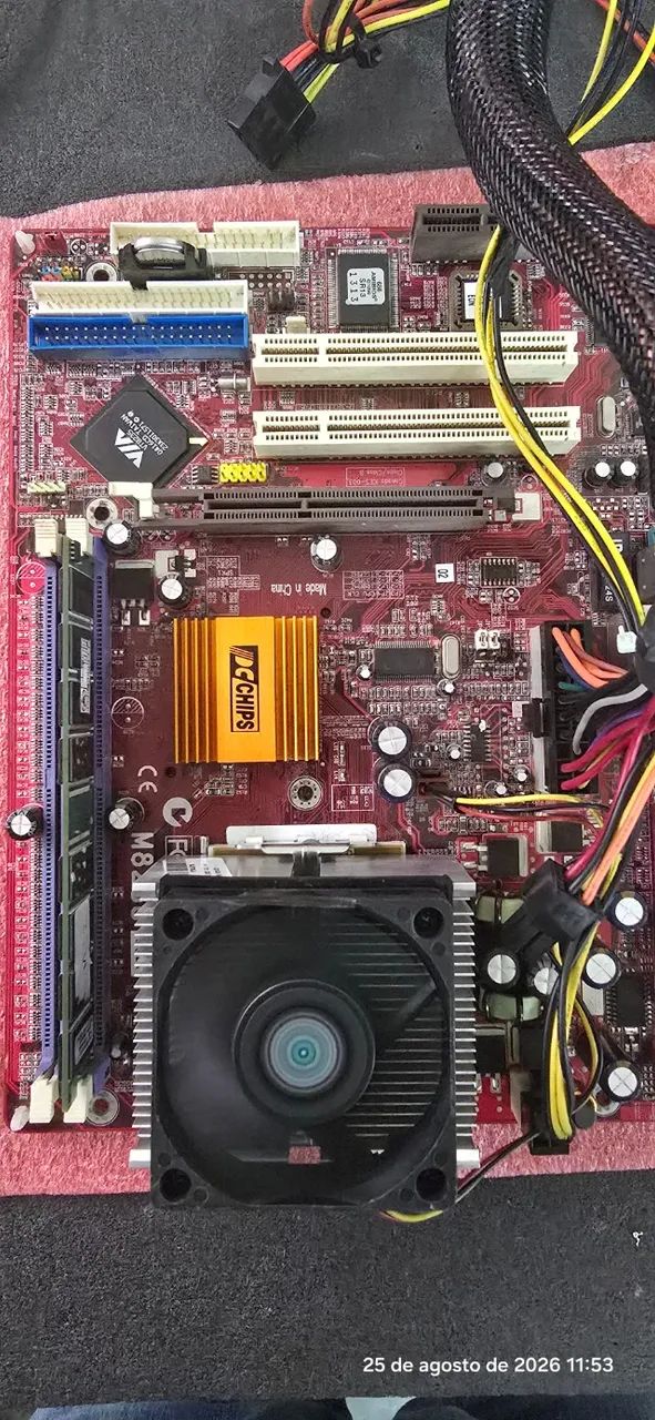 Kit Placa mãe M825G Sempron retro