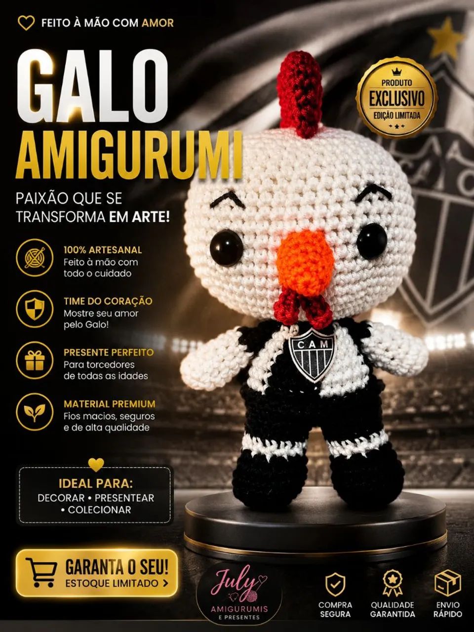 Galo Doido em amigurumi (pronta entrega)  - Foto 3