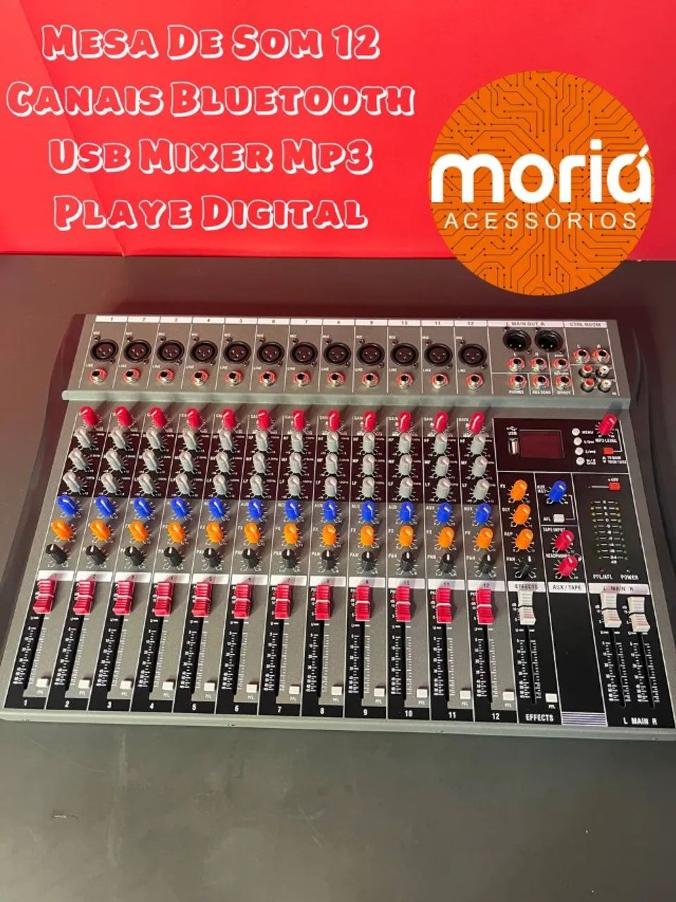 Mesa de Som 12 Canais Bluetooth Usb Mixer Mp3 Player Digital - Foto 3