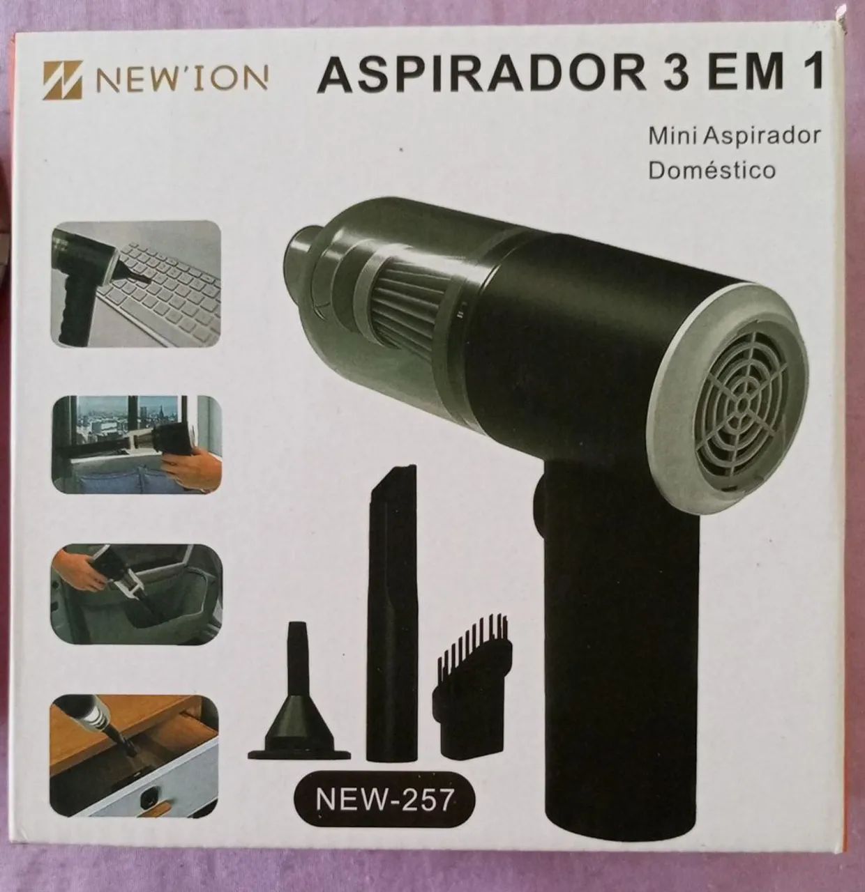 Mini Aspirador 3 Em 1 Portátil Usb Recarregável Soprador. Novo - Foto 3