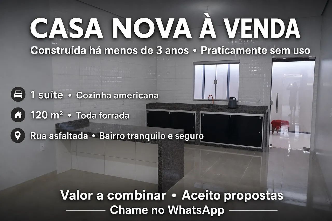 Casa com menus de 3 anos de construção e em estado novo 