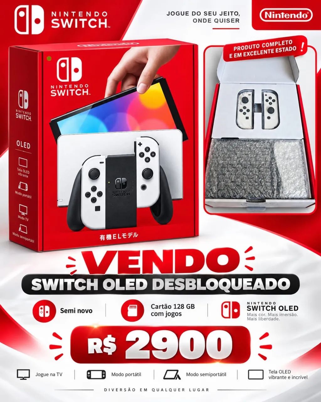 Vendo Switch Oled Desbloqueado 