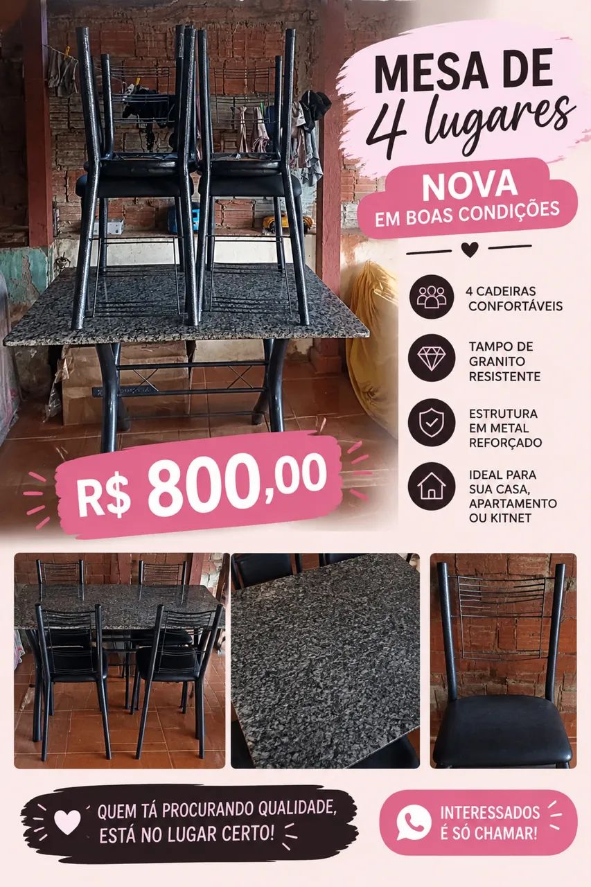 MESA DE 4 LUGARES