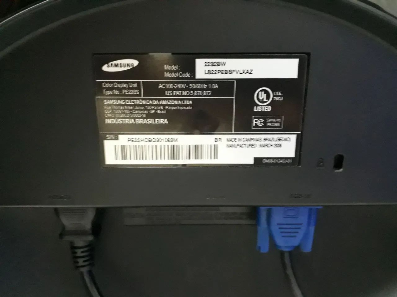 Monitor Samsung SyncMaster 2232bw  - Foto 4