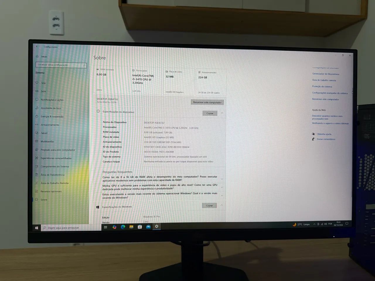 Computador Core I5 + Kit Microsoft Sem Fio - Foto 2