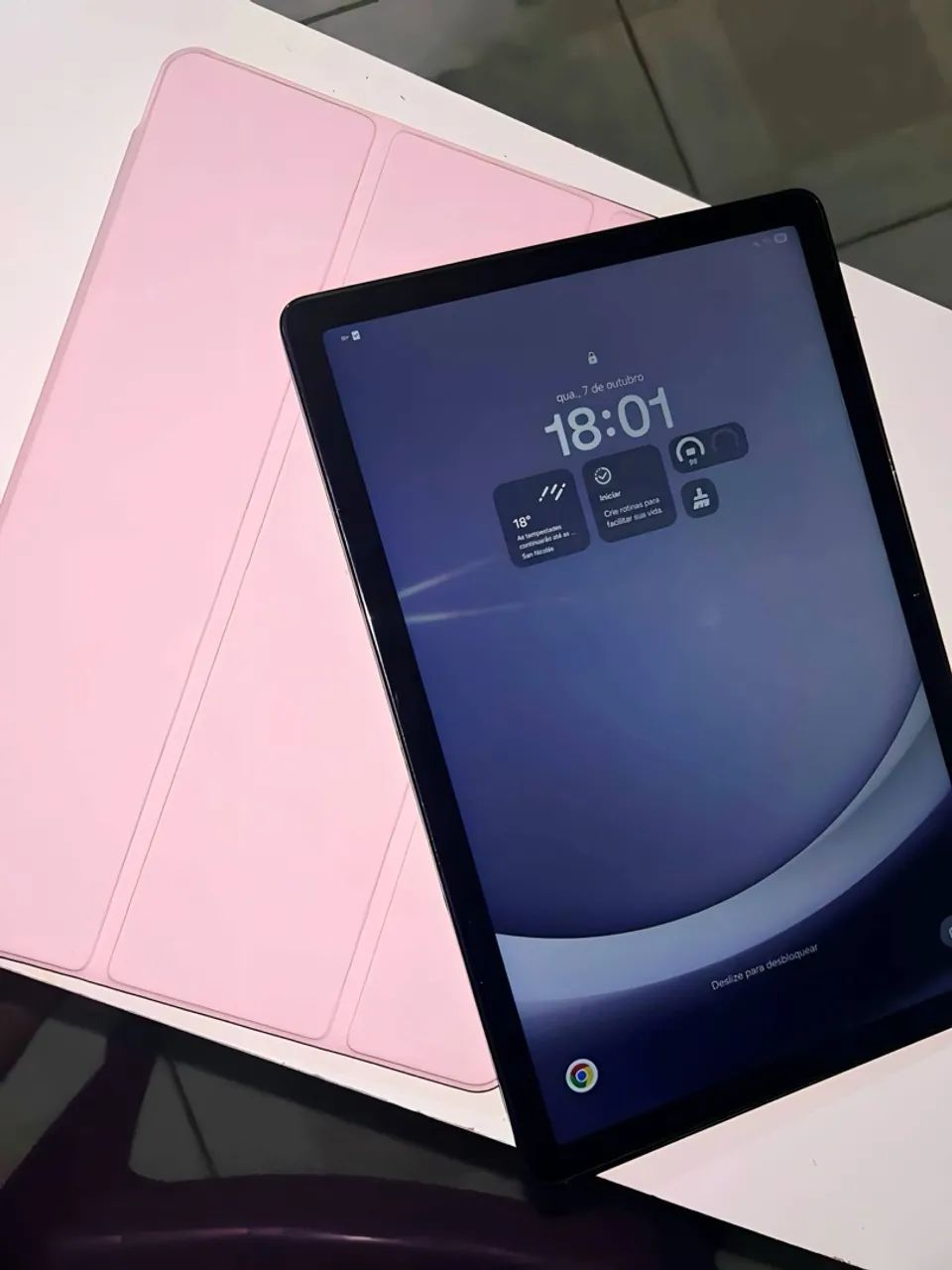 Tablet Samsung Galaxy Tab A9+ + 1 Capa + Teclado da cor Rosa + Mouse rosa- Ótimo Estado - Foto 3