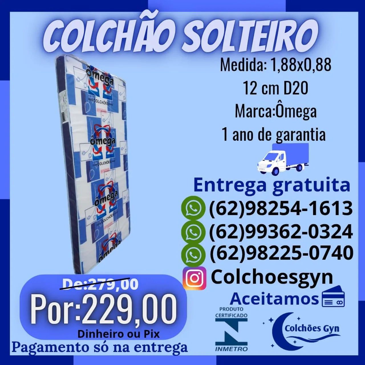 COLCHÃO SOLTEIRO D20 ENTREGA GRATUITA 