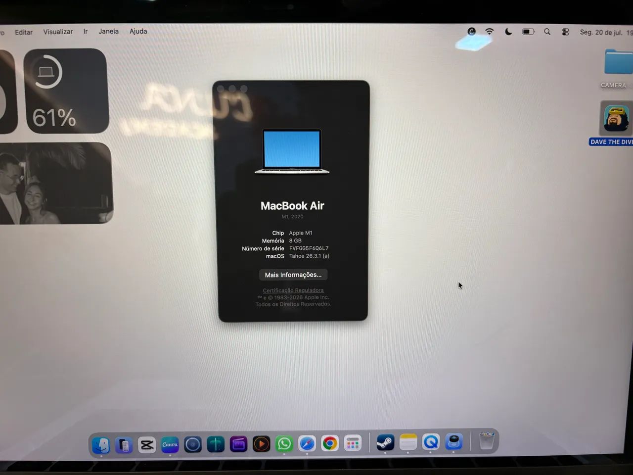 MacBook Air M1, 256GB, 8GB RAM, 13?3 2020 - Notebooks - Vila