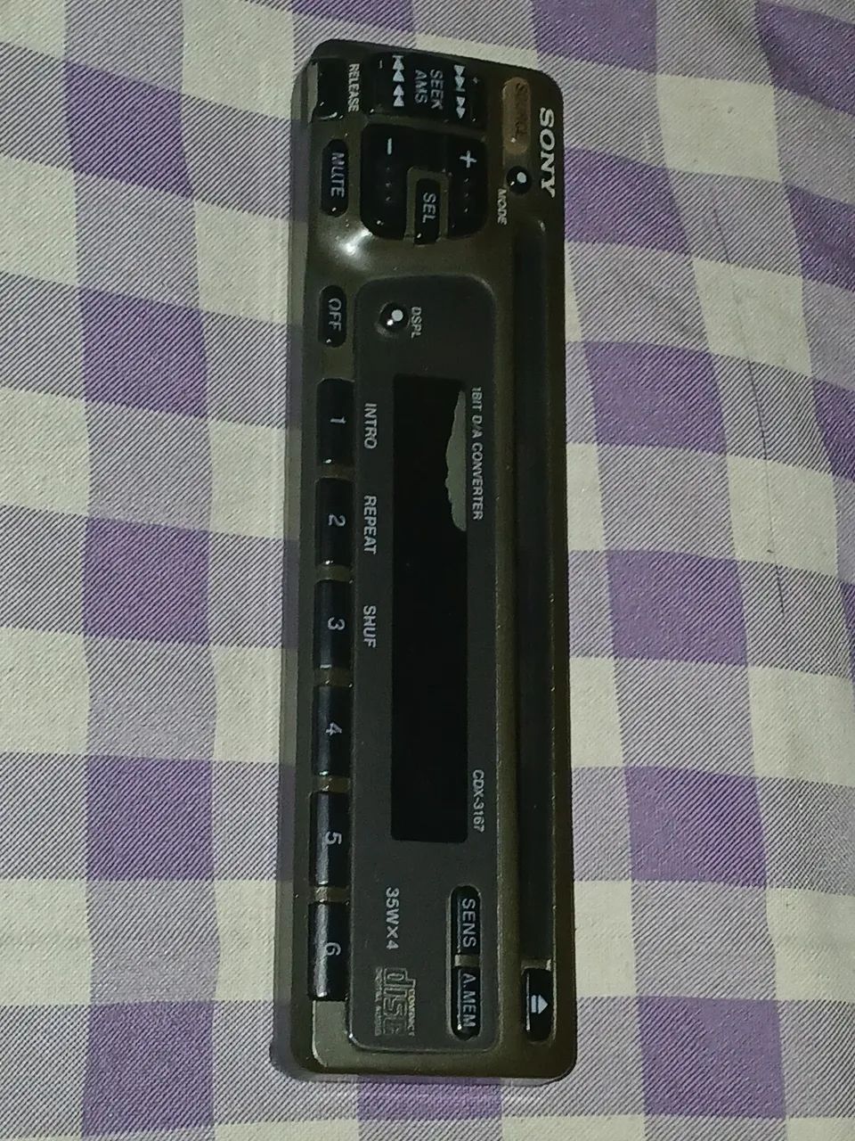 Frente Rádio Sony CDX-3167 Original + Estojo (Relíquia)
