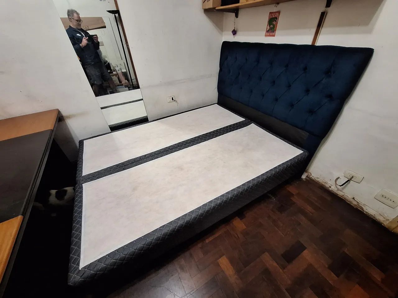 Cama box + colchão queen size com cabeceira  - Foto 4