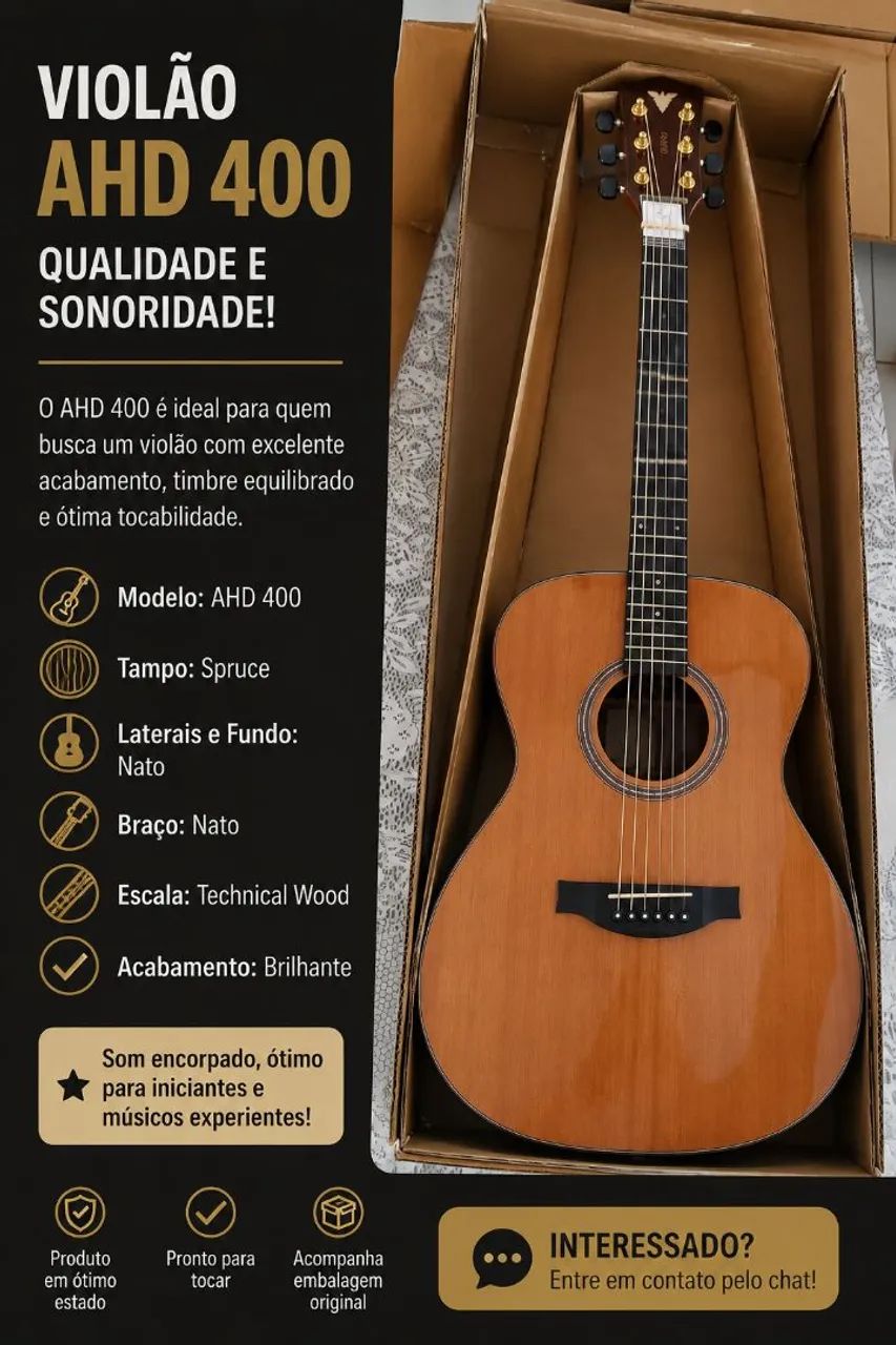 Violão JWhite AHD -400 (novo)