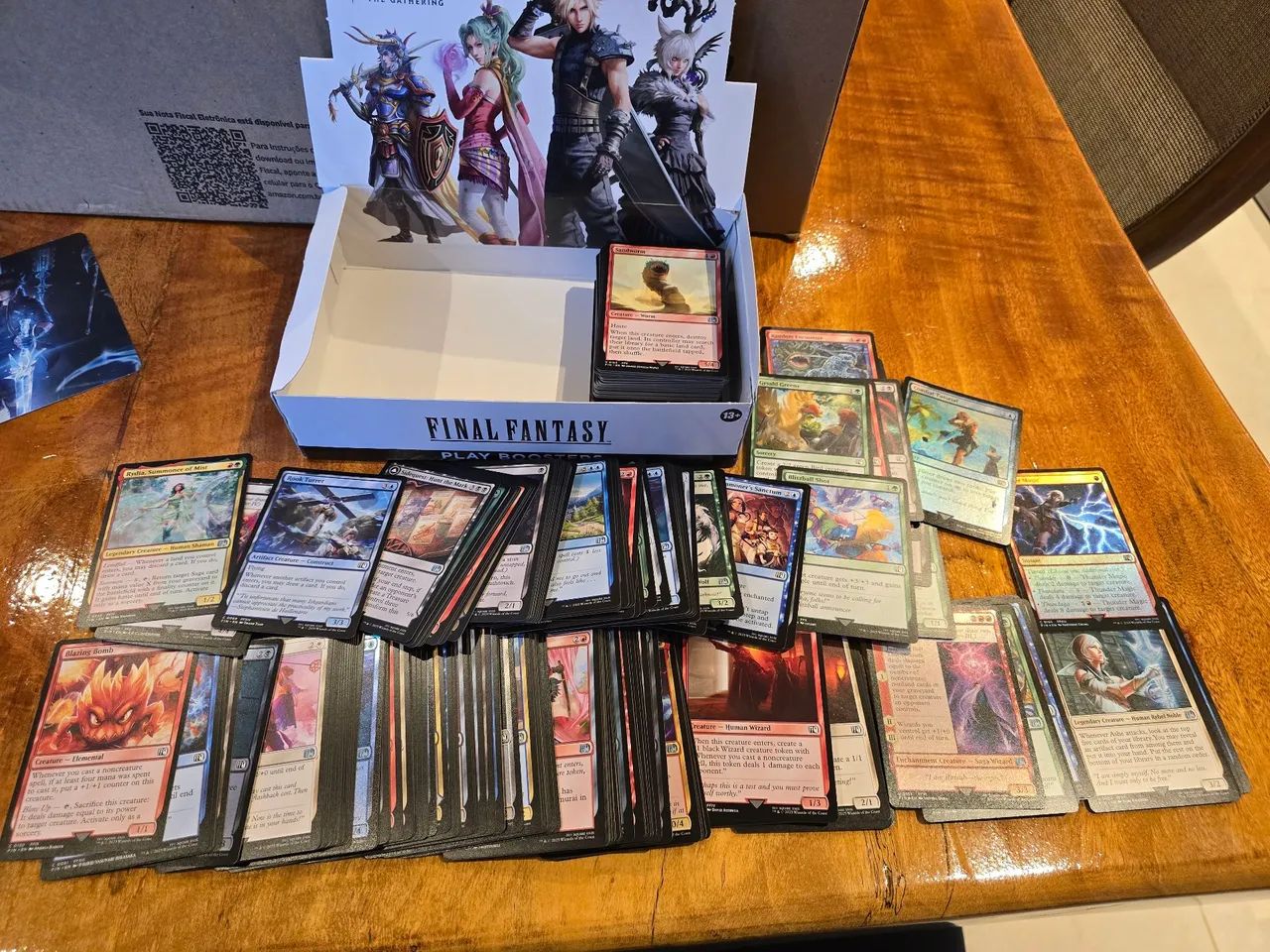 1000 cartas bulk final fantasy + caixa do chocobo bundle + contador de vida - mtg