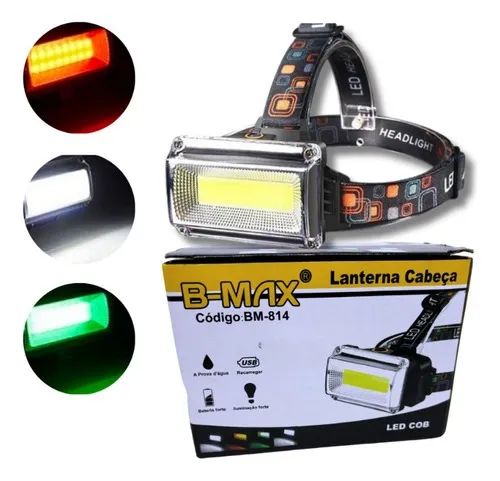 Lacrada Lanterna Cabeça LED RGB Prova D´Água Acampamento e Ciclismo Bateria Recarregável - Foto 5