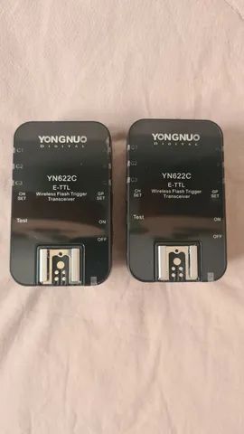 Kit 2x Transmissores Rádio Flash Yongnuo YN-622C II Wireless E-TTL para Câmeras Canon