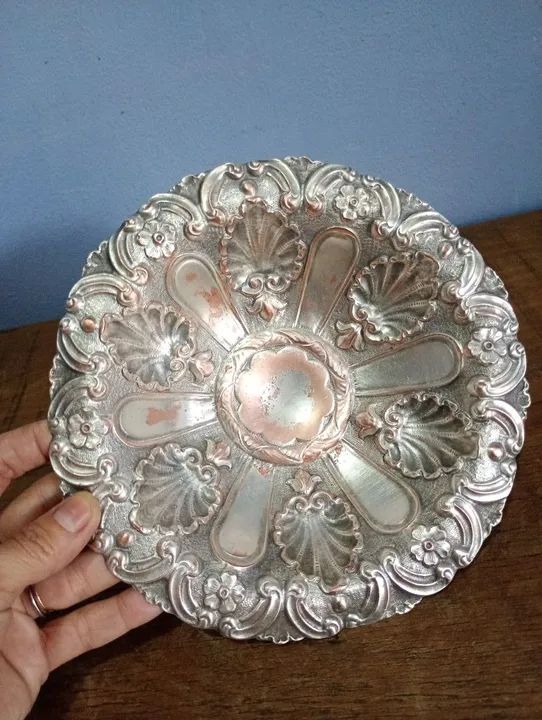 Antigo e Raríssimo Centro de Mesa Espessurado a Prata - Foto 2