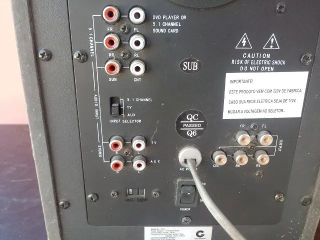 home theater goldship 5.1 c/controle ,, com seletor de voltagem  - Foto 6