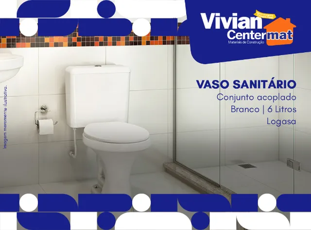 Vaso Acoplado sanitário 6 litros Branco Logasa