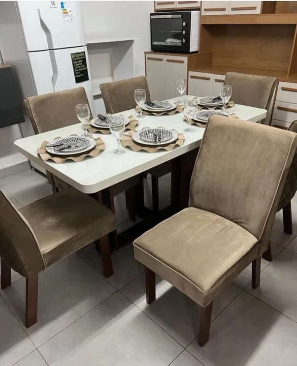 mesa de jantar 6 cadeiras polly