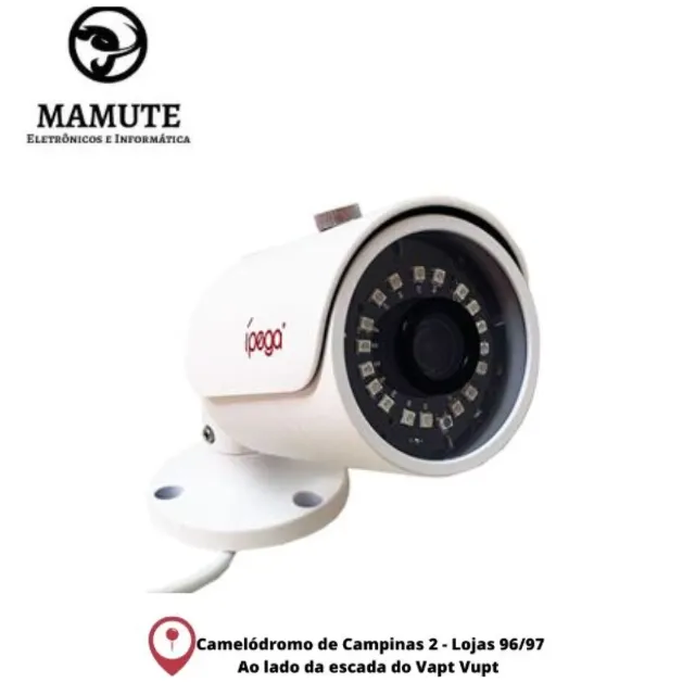 Câmera Externa Ípega KP-CA142 FullHD 1080P 2MP Lente 3.6mm, Distância IR 20m Metal
