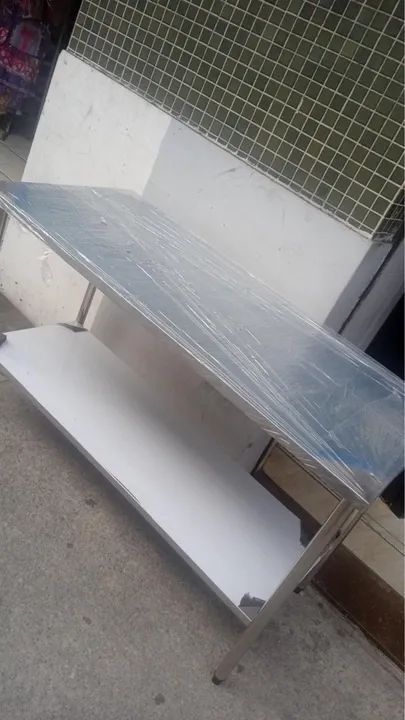 Mesa de Inox 1,50 x 70 Reforçada Nova - Foto 2