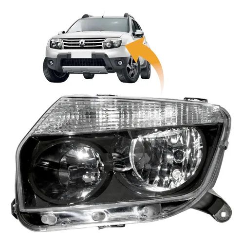 Farol Renault Duster 2012 2013 2014 2015 Mascara Negra Par - Foto 3