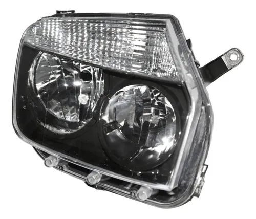 Farol Renault Duster 2012 2013 2014 2015 Mascara Negra Par - Foto 4