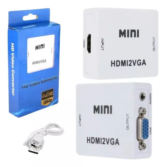 Adaptador Conversor Entrada Hdmi Para Saída Vga 1080p - Loja Natan Abreu 