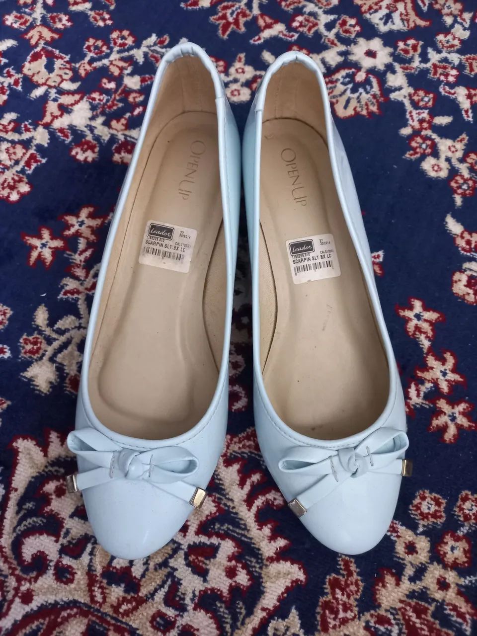 Sapato feminino azul bebê 