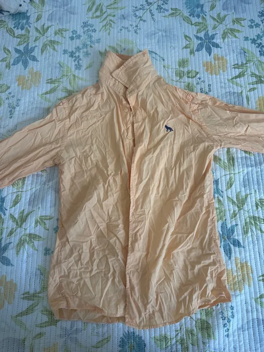 Camisa de manga comprida masculina laranja