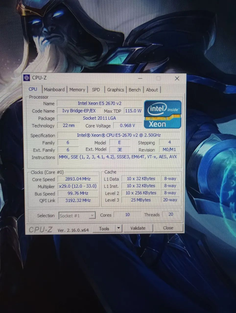 Xeon Kit Motherboard x79 + 2670 V2 + 16gb DDR364363332647425120