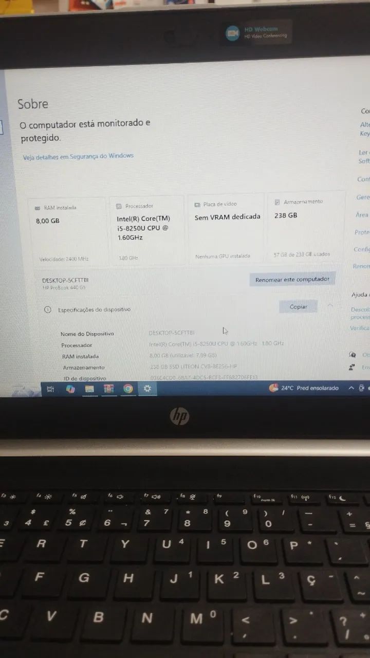 Notebook hp empresarial i5 de oitava geração (rapido) - Foto 2