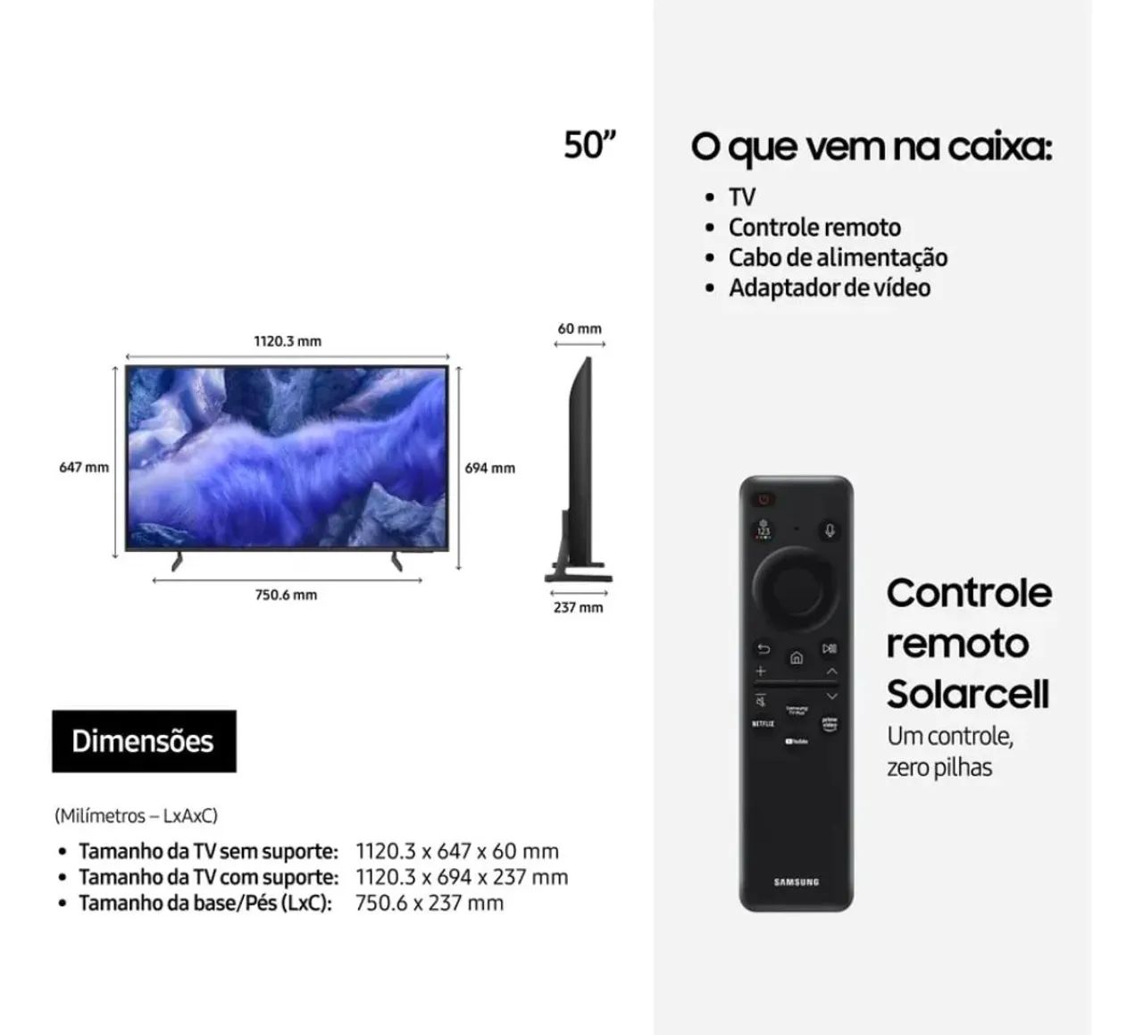 TV QLED 4K SAMSUNG 50 polegadas, nova, na caixa - Foto 4