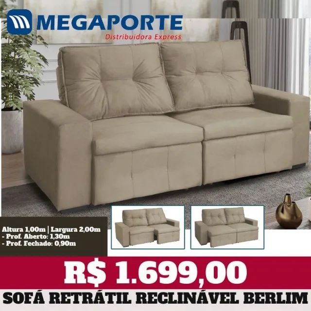 Sofá Retrátil e Reclinável 2 Lugares (Novo) Entrega Grátis!  - Foto 5