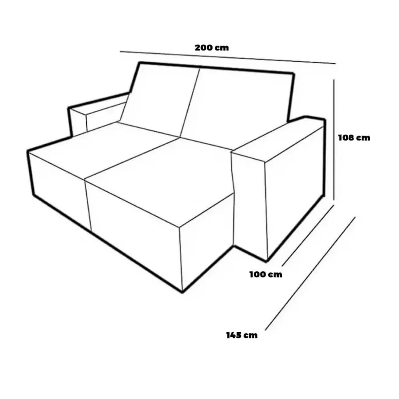 Sofá Cama Lima 200cm em Linho 3 Lugares Retrátil e Reclinável- Produto Novo  - Foto 3