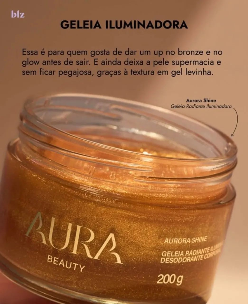 Geleia Radiante Iluminadora Aura Beauty Aurora Shine 200g de Jade Picon
