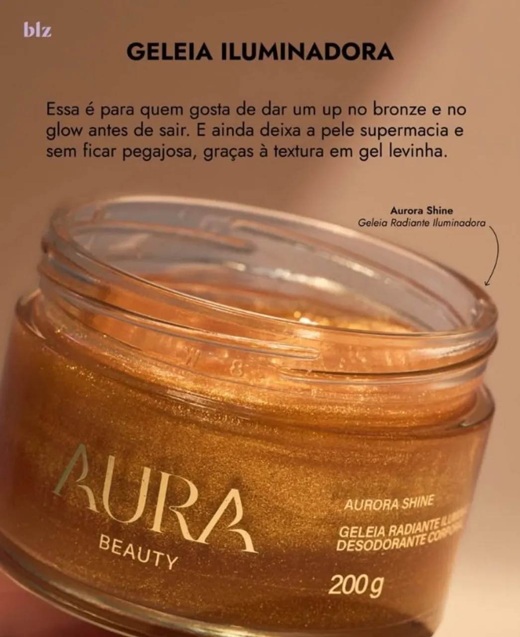 Geleia Radiante Iluminadora Aura Beauty Aurora Shine 200g de Jade Picon