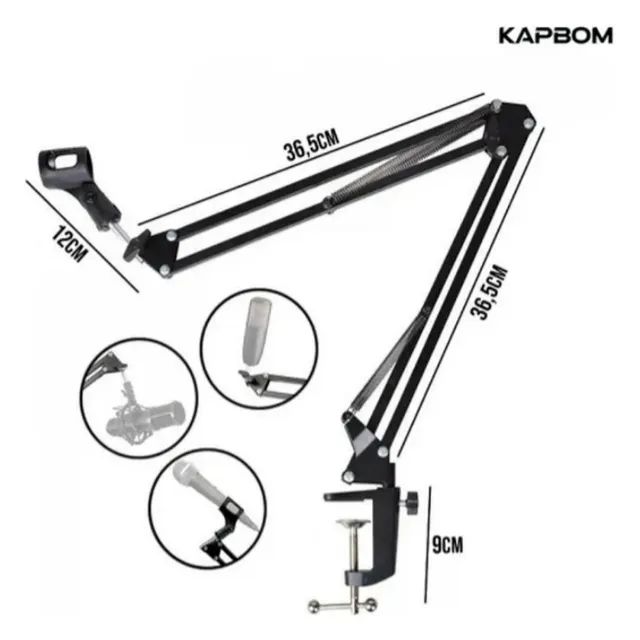 Suporte Articulado De Mesa Para Microfone e celular - Lehmox  - Foto 2