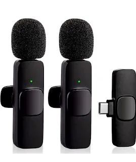 Microfone de Lapela sem Fio Tipo C Par