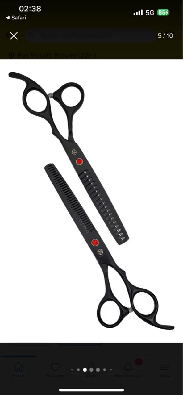 Kit Tesouras Purple Dragon Tosa Petshop - Preto - Foto 4