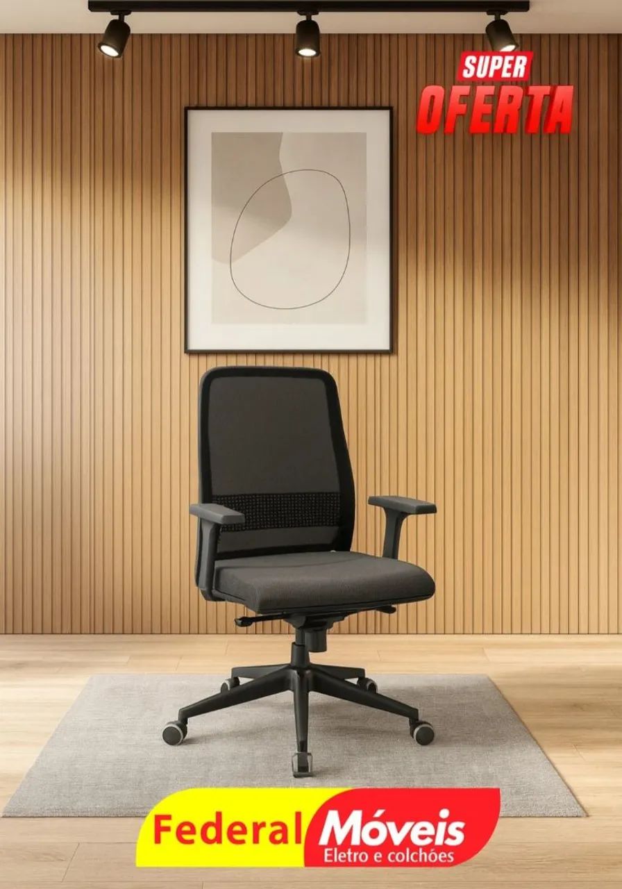  Cadeira Giratória Presidente Assento Curvim - Conforto e ótimo custo-benefício