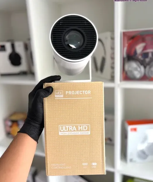 Projetor Portátil HY300 4K Full HD Nova Mini TV 50 Até 150 Polegadas