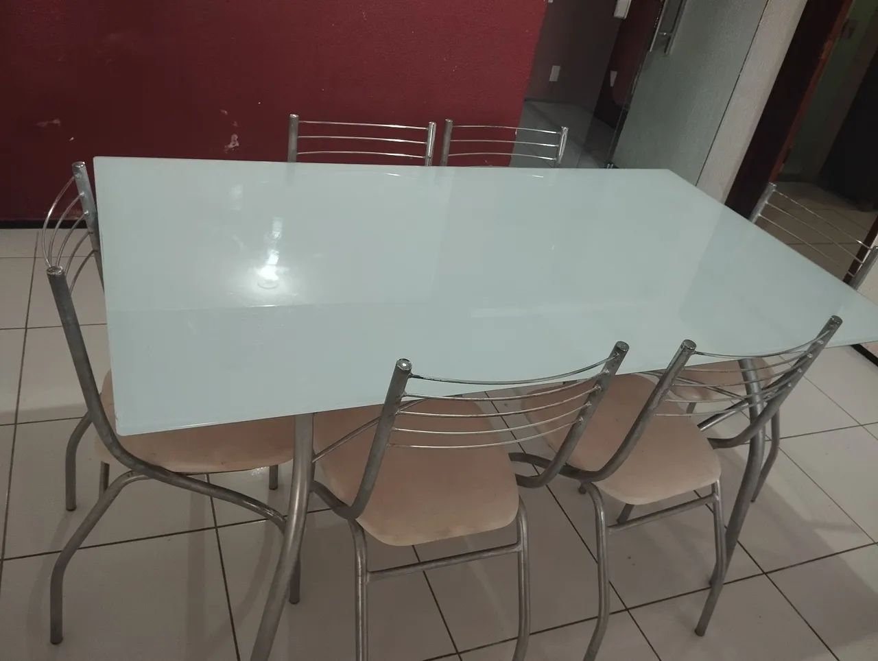 Glass Dining Table with 6 Chairs