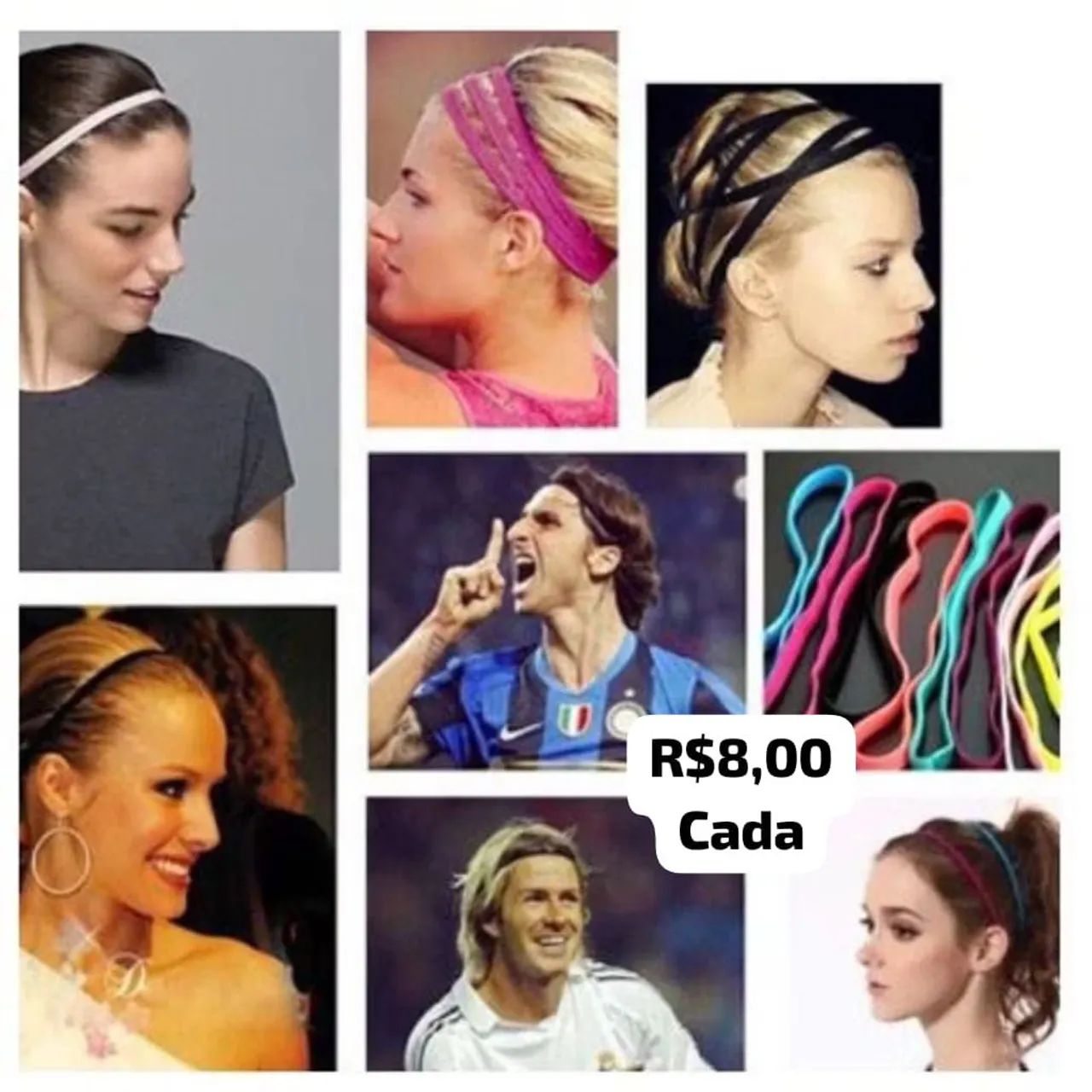 Kit Faixas de Cabelo para Academia e Esportes - R$8,00 cada - Foto 2