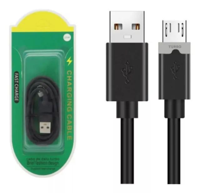 Cabo Micro USB Turbo Celular V8 1 Metro - Foto 2