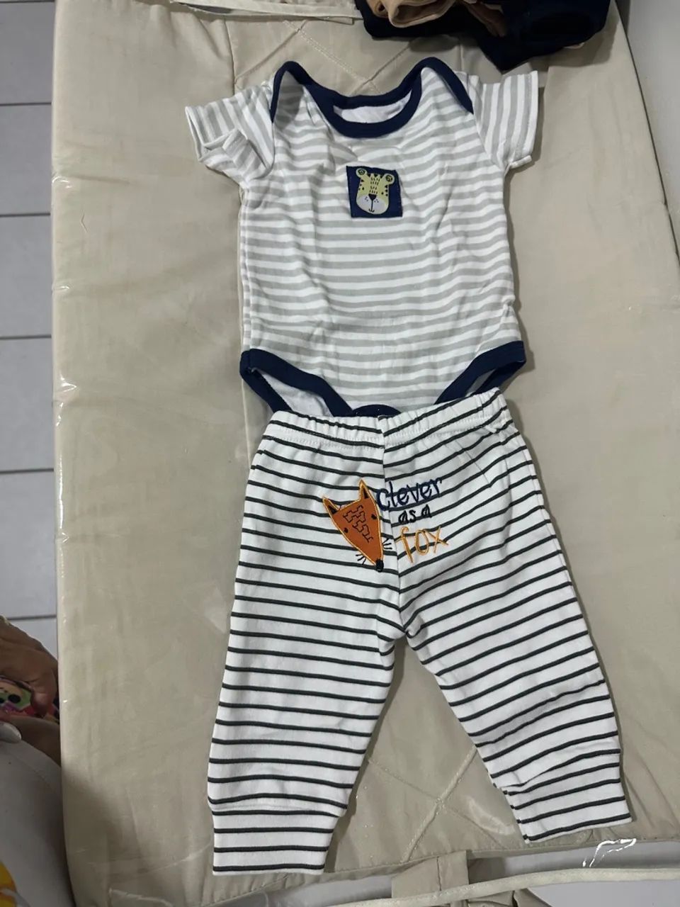 Kit 3 Bodies Bebê Menino - Urso, Tigre e Leão - Tamanho P - Foto 3