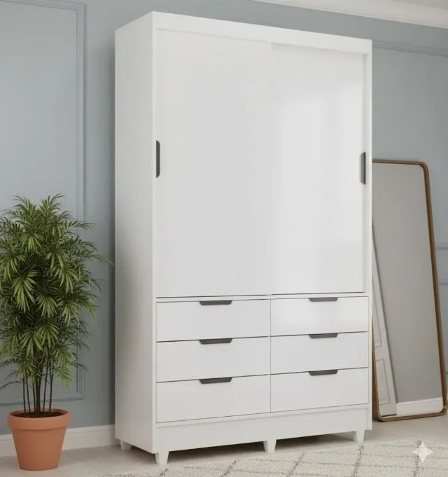 Guarda Roupa Sevilha Branco (Parcelar até 10x  sem juros )