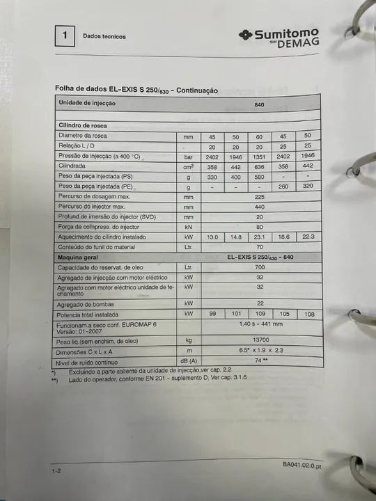Máquina Injetora Sumitomo Demag 250 ton. - Foto 3